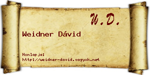 Weidner Dávid névjegykártya